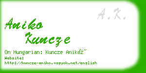 aniko kuncze business card